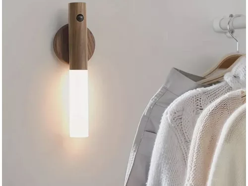 Led lámpa meleg fali lámpa mozgásérzékelővel falra szerelhető mágnessel sötétbarna