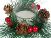 Üveg díszgyertyák gyertya gyertya koszorú szett ünnepekre 2 db