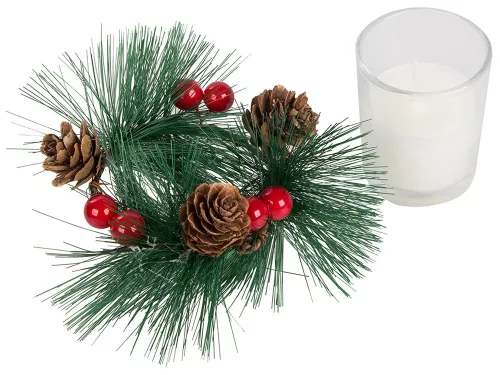 Üveg díszgyertyák gyertya gyertya koszorú szett ünnepekre 2 db