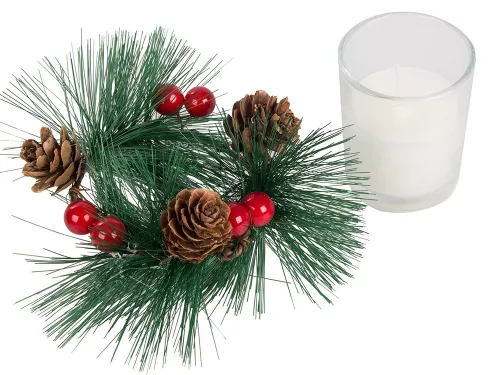 Üveg díszgyertyák gyertya gyertya koszorú szett ünnepekre 2 db