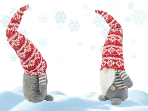 Karácsonyi ghost szürke gnóm karácsonyfa szakállal 38cm soft