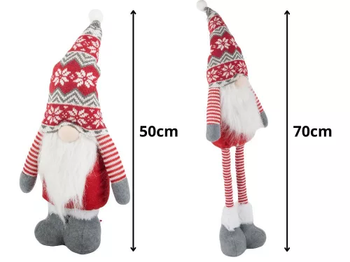 Karácsonyi gnóm teleszkopos lábakkal 50 - 70cm