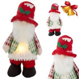   Gnóm LED-es megvilágítású hassal 30cm-es karácsonyfadísz