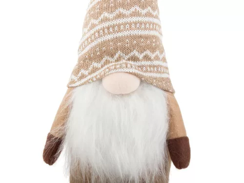 Karácsonyi  barna gnóm karácsonyi szakállal 48 cm puha