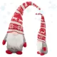 Karácsonyi szürke gnóm karácsonyfadísz szakállal 48cm soft