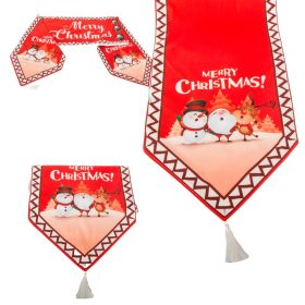 Karácsonyi asztali futó Szenteste hóember 205x35cm