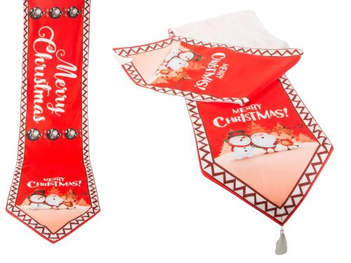 Karácsonyi asztali futó Szenteste hóember 205x35cm