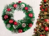 Karácsonyi dekorációs koszorű fali dekoráció ajtódísz  karácsonyi díszítés v1