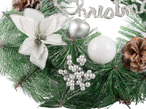 Karácsonyi dekorációs koszorű fali dekoráció ajtódísz  karácsonyi díszítés v3