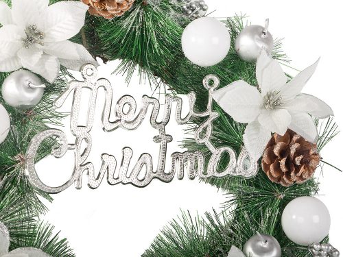 Karácsonyi dekorációs koszorű fali dekoráció ajtódísz  karácsonyi díszítés v3