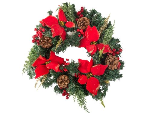 Karácsonyi koszorú dekoratív koszorú dekoráció ajtófal karácsonyra