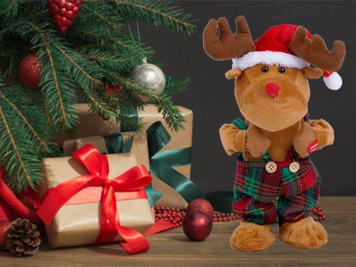 Táncoló énekes karácsonyi ének karácsonyi rénszarvas karácsonyi plüss