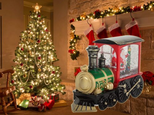 Karácsonyi lámpás lámpás dekoráció led dekoráció ólomüveg mozdony