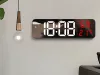 LED digitális óra időt, hőmérséklet, páratartalom, ébresztőóra fekete