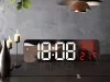 LED digitális óra időt, hőmérséklet, páratartalom, ébresztőóra fekete