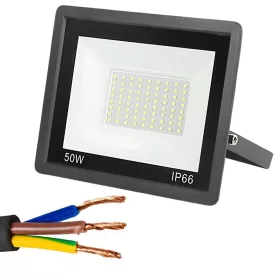 LED reflektor, 50W, 6000 K, kültéri, vízálló, IP66