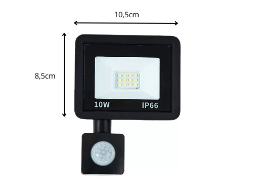 LED reflektor 10 W 6000 K szürkülátérzékelővel IP66