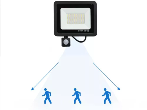 LED reflektor 10 W 6000 K szürkülátérzékelővel IP66