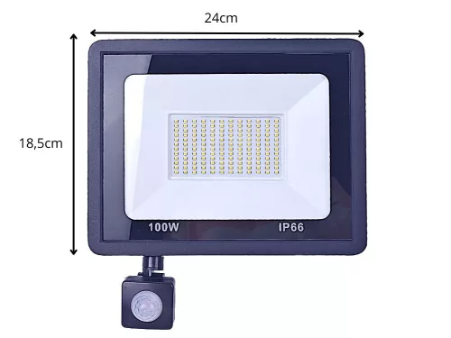 LED reflektor 100W 6000 K szürkülátérzékelővel IP66