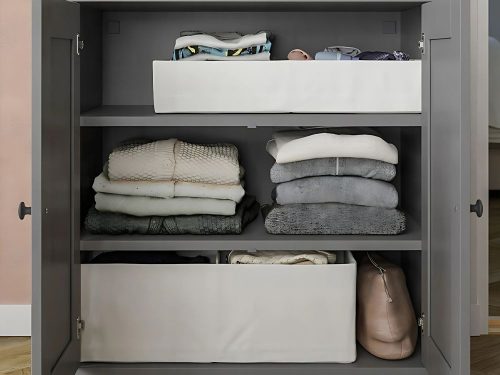 Fehérnemű zoknis fiók ruhaszervező osztóval fehér