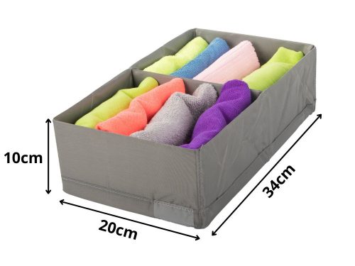 Fehérnemű fiók szervező ruhák zokni fiók elválasztóval szürke