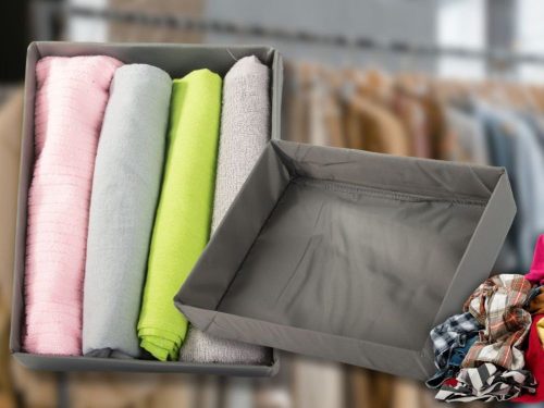 Ruhaszervező alsóruházat szekrény fiókba szürke univerzális