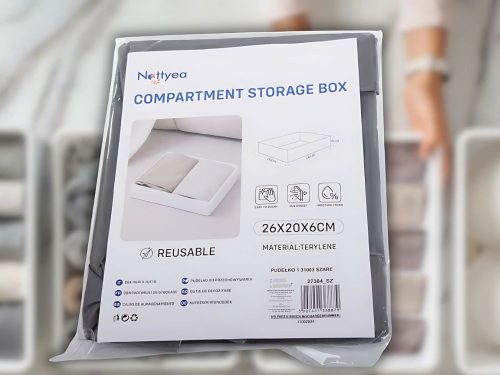 Ruhaszervező alsóruházat szekrény fiókba szürke univerzális