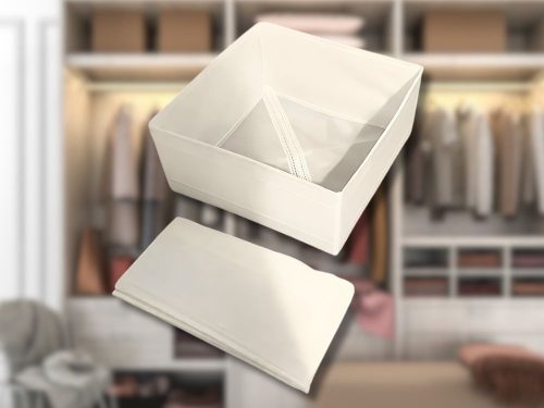 Textil szervező vászon ruhák cipő fiók fehér