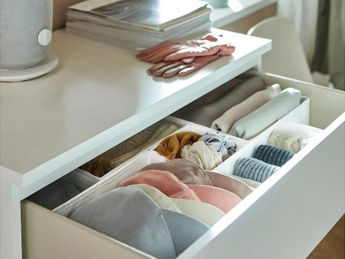 Textil szervező vászon ruhák cipő fiók fehér