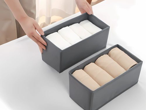 Melltartó szervező fehérnemű zokni ruhák fiók szekrény szürke