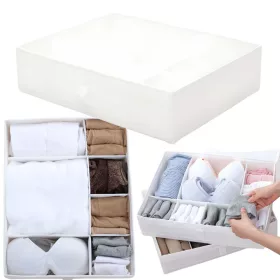   Fehérnemű szervező zoknik fiókos szekrény szekrénybe osztó betét fehér