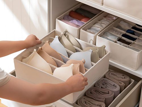 Melltartó szervező 6 rekeszes szekrény fiókba fehér