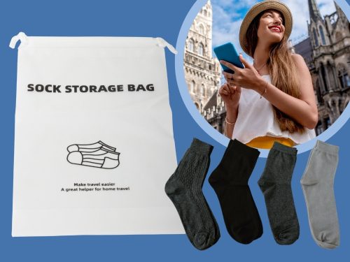 utaző rendező táska zokniknak 28X18cm