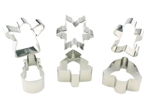 Sütőtálca 6 db karácsonyi mézeskalácsos emberkék készlet acélból