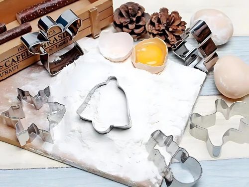 Sütőtálca 6 db karácsonyi mézeskalácsos emberkék készlet acélból