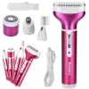 Depilátor női test borotva lábak trimmer 4in1 cserélhető tippek usb pink