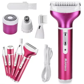   Depilátor női test borotva lábak trimmer 4in1 cserélhető tippek usb pink