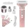 Depilátor női test borotva lábak trimmer 4in1 cserélhető tippek usb rózsaszín