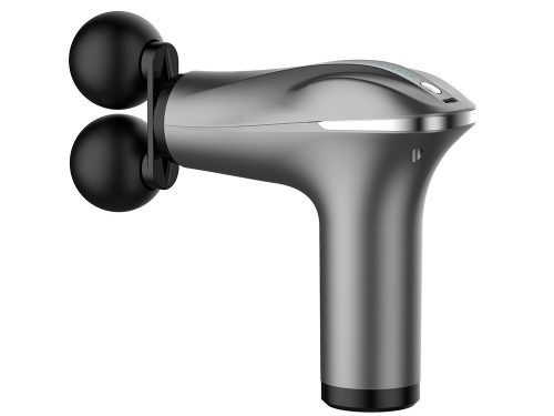 Kétfejes masszázspisztoly test lábmasszírozó 4 fej ezüst