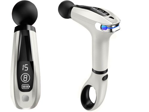 masszázspisztoly test lábmasszírozó 4 fej, fogantyúhosszabítóval