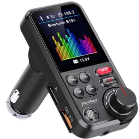   Bluetooth adó 5.0 fm kihangosító usb qc tf basszus lcd 12-24v