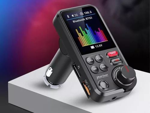 Bluetooth adó 5.0 fm kihangosító usb qc tf basszus lcd 12-24v