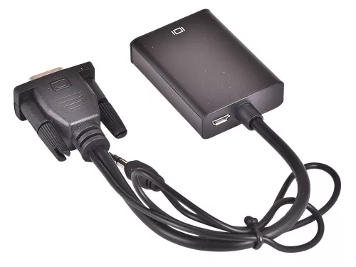 Kábel vga-hdmi full hd d-sub átalakító adapter 3,5 jack és usb csatlakozóval