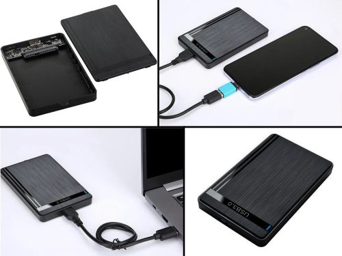 Meghajtóház hdd ssd adapter 2.5'' usb 3.0 sata kábeles tok