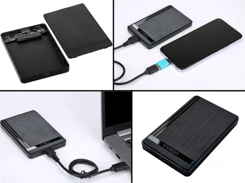 Meghajtóház hdd ssd adapter 2.5'' usb 3.0 sata kábeles tok