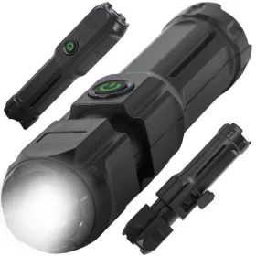   Újratölthető taktikai LED-es zseblámpa zoom XPE led katonai erős rendőrségi