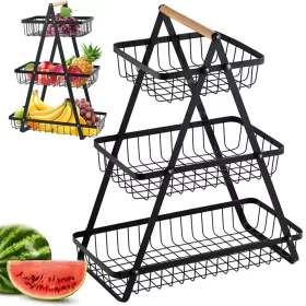   Konyhai polc loft konyhai szervező háromszintes állvány kosárral