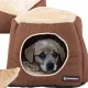 kutyaágy puha kennel kutyaszobaház játszószekrény, barna