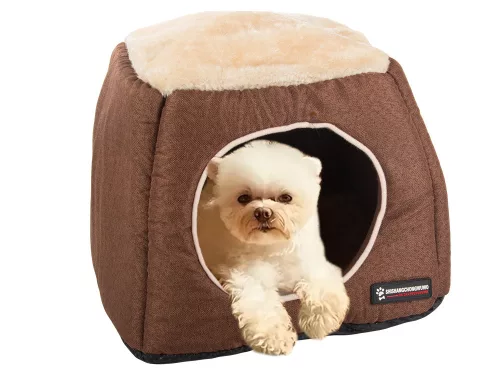 kutyaágy puha kennel kutyaszobaház játszószekrény, barna
