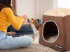 kutyaágy puha kennel kutyaszobaház játszószekrény, barna